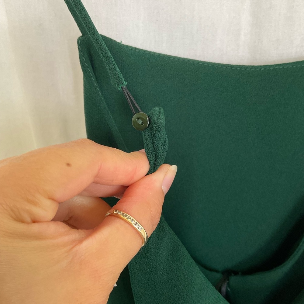 NEW Zara Green Open Back Side Zip Sleeveless Wide Leg Jumpsuit Size S - Picture 5 of 17